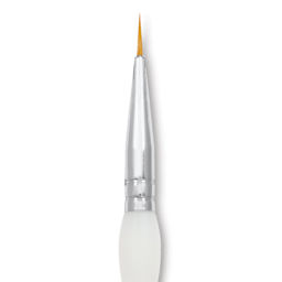Royal & Langnickel Soft Grip Golden Taklon Brush - Round, Short Handle, Size 0, close-up