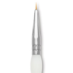 Royal & Langnickel Soft Grip Golden Taklon Brush - Round, Short Handle, Size 10/0, close-up