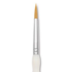 Royal & Langnickel Soft Grip Golden Taklon Brush - Round, Short Handle, Size 5, close-up