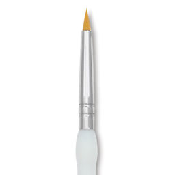 Royal & Langnickel Soft Grip Golden Taklon Brush - Short Round, Short Handle, Size 4, close-up