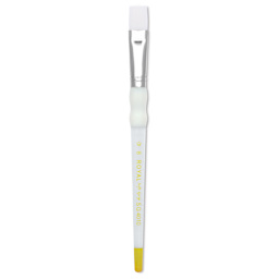 Royal & Langnickel Soft Grip White Taklon Brush - Bright, Short Handle, Size 8