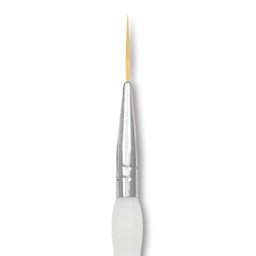 Royal & Langnickel Soft Grip Golden Taklon Brush - Script Liner, Short Handle, Size 5/0, close-up