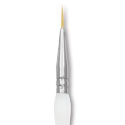 Royal & Langnickel Soft Grip Golden Taklon Brush - Short Liner, Short Handle, Size 0, close-up