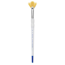 Royal & Langnickel Soft Grip Golden Taklon Brush - Fan, Short Handle, Size 4
