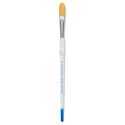 Royal & Langnickel Soft Grip Golden Taklon Brush - Oval Wash, Short Handle, Size 1/2"
