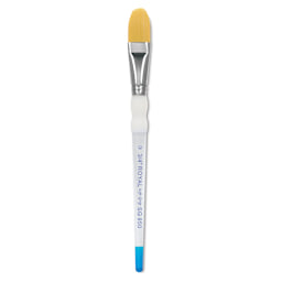Royal & Langnickel Soft Grip Golden Taklon Brush - Oval Wash, Short Handle, Size 3/4"