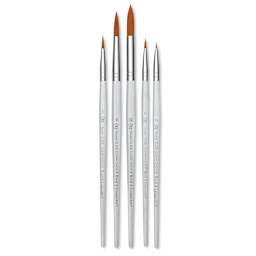 Royal Langnickel Clear Choice Brush Set - Golden Taklon, Round, Set of 60, Short Handle