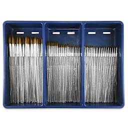 Royal Langnickel Clear Choice Brush Set - Soft Natural Hair, Round, Set of 60, Short Handle (in tray)