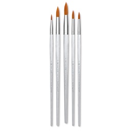 Royal Langnickel Clear Choice Brush Set - Golden Taklon, Round, Set of 60, Long Handle (full handle)