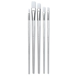 Royal Langnickel Clear Choice Brush Set - White Taklon, Flat Set 