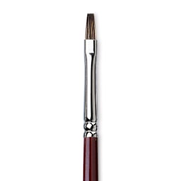 Da Vinci Black Sable Brush - Bright, Long Handle, Size 4 close up
