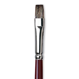 Da Vinci Black Sable Brush - Bright, Long Handle, Size 10 close up