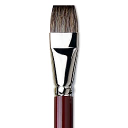 Da Vinci Black Sable Brush - Bright, Long Handle, Size 22 close up