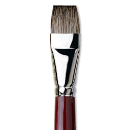Da Vinci Black Sable Brush - Bright, Long Handle, Size 24 close up