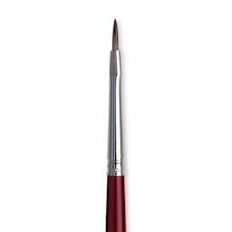Da Vinci Black Sable Brush - Regular Filbert, Long Handle, Size 0 close up