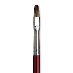 Da Vinci Black Sable Brush - Regular Filbert, Long Handle, Size 6 close up