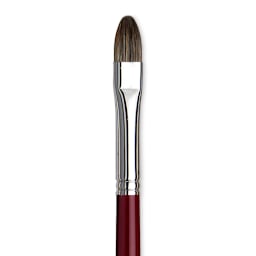 Da Vinci Black Sable Brush - Regular Filbert, Long Handle, Size 8 close up