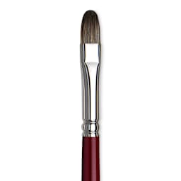 Da Vinci Black Sable Brush - Regular Filbert, Long Handle, Size 10 close up