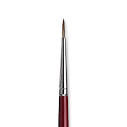 Da Vinci Black Sable Brush - Round, Long Handle, Size 4 close up