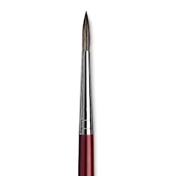 Da Vinci Black Sable Brush - Round, Long Handle, Size 10 close up
