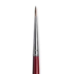 Da Vinci Black Sable Brush - Round, Long Handle, Size 2/0 close up