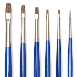 Blick Scholastic Ox Hair Brush Sets  - Set of 6 Bright brushes shown upright
