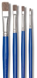 Blick Scholastic Ox Hair Brushes - 4 Bright Brushes shown upright
