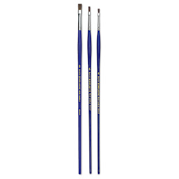 Blick Scholastic Red Sable Brush Set - Bright, Long Handle, Set of 3