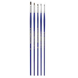 Blick Scholastic Red Sable Brush Set - Flat, Long Handle, Set of 5