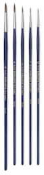 Blick Scholastic Red Sable Brushes - Rounds, Set of 5, Long Handle close up