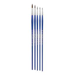 Blick Scholastic Red Sable Brush Set - Round, Long Handle, Set of 5