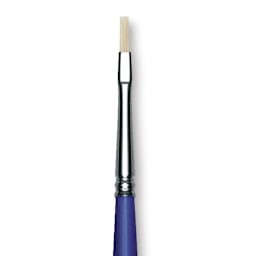 Blick Scholastic White Bristle Brush - Flat, Size 1 close up