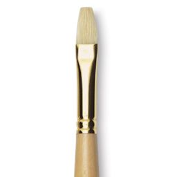 Raphaël D'Artigny Interlocked White Bristle Brush - Flat, Long Handle, Size 8