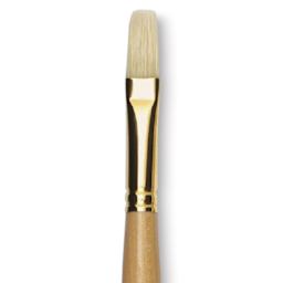 Raphaël D'Artigny Interlocked White Bristle Brush - Flat, Long Handle, Size 10