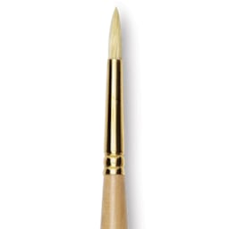 Raphaël D'Artigny Interlocked White Bristle Brush - Round, Long Handle, Size 6