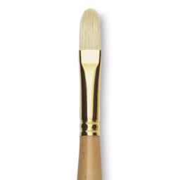 Raphaël D'Artigny Interlocked White Bristle Brush - Filbert, Long Handle, Size 10