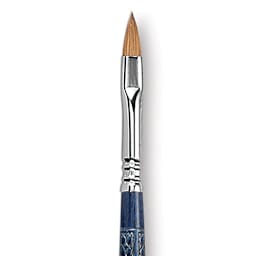 Escoda Optimo Kolinsky Sable Brush - Filbert, Long Handle, Size 8 close up