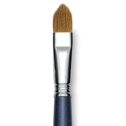 Escoda Optimo Kolinsky Sable Brush - Filbert, Long Handle, Size 16 close up