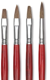 Bravo Light Ox Hair Brushes - Closeup of tips of 4 types of brushes
