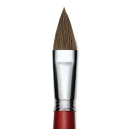 Escoda Bravo Light Ox Hair Brush - Long Filbert, Long Handle, Size 22 close up