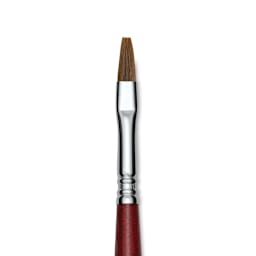 Escoda Bravo Light Ox Hair Brush - Flat, Long Handle, Size 8 close up