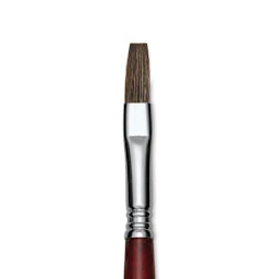 Escoda Bravo Light Ox Hair Brush - Flat, Long Handle, Size 10 close up