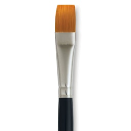 Dynasty Finest Golden Synthetic Brush - Flat Wash, Refill Brush, 1/2", close up