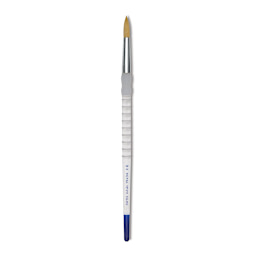 Royal & Langnickel Soft Grip Golden Taklon Brush - Round, Long Handle, Size 8, close-up