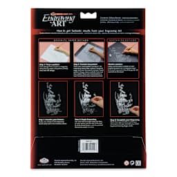 Royal & Langnickel Engraving Art Blank Board - White Foil, 5" x 7", Pkg of 6 back of packaging