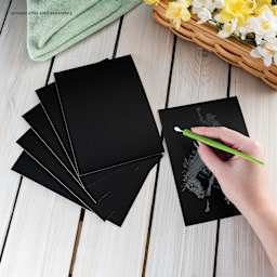 Royal & Langnickel Engraving Art Blank Board - Silver Foil, 5" x 7", Pkg of 6