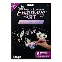 Royal & Langnickel Engraving Art Blank Board - Holographic Foil, 8" x 10", Pkg of 6 front of packaging