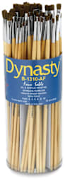 Dynasty Synthetic Sable Brush Canisters - Front of canister of 72 Flat brushes
