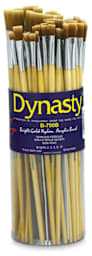 Dynasty Dupont Tynex Gold Nylon Acrylic Brush Canister - Brights, Long Handle, Canister of 50