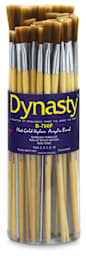 Dynasty Dupont Tynex Gold Nylon Acrylic Brush Canister - Flats, Long Handle, Canister of 50